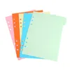 Livro de notas de papel colorido para o caderno de folhas de folhas soltas A5 A6 5pcs recarregam 6 buracos em branco D14