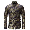 Casual shirts voor heren voor mannen Black Rose Bronzing Luxe Luxe lange mouw overhemd bruidegomsmen feest zachte easycare formele topkleding