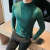Men's Sweaters 14 Color Autumn Winter Half High Neck Sweater Men Long Sleeves Solid Slim Fit Pullovers Casual Stretched Knitted Bottoming Shirt T221019
