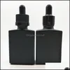 F￶rpackningsflaskor fyrkantiga glas per flaskor 30 ml Frostning Solid Black Essential Oil Bott Packing Rectangar Home Drop Delivery 2022 of DHY1S