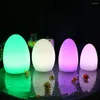 Nattljus Färg Byte LED -lampa Bedrida RGB Mood Light med 16 färger Uppladdningsbar äggform Dimning Remote