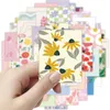 52pcs Ins Pink Fresh Flower Affiche Affiches Kawaii Girls Decals Diy Phone Stationerner Scrapbook Bike Guitar Sticker