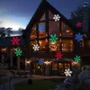 Solar Lawn Lamps Rotating Snowflake Projection Lights Snow Landscape for Christmas Festival Garden Decor