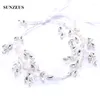 Headpieces Clear Rhinestones Bridal Sash Silver Head Chain For Wedding Crystals Pearls Headband Acessorio De Cabelo SQ0220