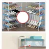 Kl￤dlagring Multi-Layer Shoe Organizer Rack Door Cabinet Mental DIY Assembly Shelf med ledst￥ng Simple Home Furniture