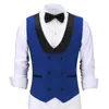 Herenvesten Casual heren zakelijk vest royaal blauw fit prom dubbele borsten blazer champagne pakken instelling voor bruiloft man bruidegoms