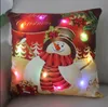 New LED Christmas Pillow Case Xmas Reindeer Elk Throw Cushion Tree Sofa Nap Cushion Covers Santa Claus Home Decor RRA47