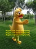Levande gul Quacker Quackquack Maskot Kostym Anka Die Ente Mascotte Vuxen Med Stor Mun Knubbig Mage No.345