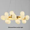 Pendant Lamps Nordic Simple Living Room Restaurant Elements Chandelier Post-modern Art Bedroom Creative Clothing Store Magic Beans Glass