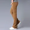 Herrenhosen Lässige Micro-Glockenboden-Cordhose für Herren Koreanische Version des Stretch Slim Wide Leg