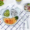 Servis upps￤ttningar baby sk￥lsked gaffel matning set bordsartiklar bj￶rn tecknad barn r￤tter ￤ter diskvarter anti-vete halm