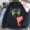 Sudaderas con capucha para mujer, jerséis informales para hombre y mujer, Sudadera con capucha de mariposa Harajuku con Calavera gótica, ropa informal suelta estampada, Top