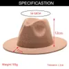 Beanie/Skull Caps 2021 High Quality Fashion Woolen women Felt Jazz Fedora Hats Belt Buckle Decor Unisex Wide Brim Panama men hot Party wedding Cap T221013