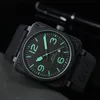 Luxury top brand men's mechanical watch business leisure calendar waterproof stainless steel black shell rubber band watch