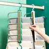 Kleiderbügel Racks Falten Hosen Rack Multifunktionale Mehrschicht Kleiderbügel Haushalt Magische Hose Clip Kleiderschrank Pull Lagerung