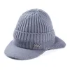 Beanie/Totenkopfkappen, Unisex, stilvoll, mit Fell gefüttert, warme Wintermützen mit Krempe, weiche Beanie-Mütze für Männer und Frauen, klassische Mütze mit Ohren, Strickmütze T221020