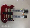 2022 Hot Selling 6 Strings and 12 Strings Double Neck G Shop Custom SG Electric Guitar in Red Color