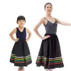 Stage desgaste da saia de flamenco preta Mulheres meninas 360 graus de gipsy Saias ciganas performance de roupas de dança de barriga longa dl9616