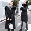 Women's Trench Coats Down Jacket Women Mid-Length 2022Winter Cotton Coat White Duck Big Fur Collar Slimming Thicker Parka Outwear Female Top