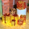 Kerstdecoraties Geschenklamp driedelige set met batterij Doos Vakantielicht String Warm Wit Chrismas LED Smeedijzeren decor scen