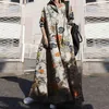 Casual Dresses Vintage Floral Print Shirt Dress Women Spring Autumn Turn Down Collar Long Sleeve Button Maxi Ladies Loose Vestidos