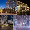 Snaren 30 cm waterdichte meteoren douche regenbuizen LED -lichten 8 buis touwt snij voor buiten vakantiefeest kerstboomdecoratie