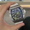 Luxe Heren Mechanica Horloges Horloge Vat Horloge Rm001 Witte Keramische r Automatische Machines 35-02 Tourbillon