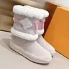 Snowdrop Boots Designer Kvinnor Flat Ankle Boot Winter Wool Leather Bootie Non-Slip Rubber Sole Booties Waterproof Suede Boot Warm Fluffy Furry Bootsss