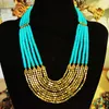 Choker Vintage Layers BOHO Necklace With Tiny Brass Beads Multi Colors Tibetan TNL507