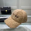 Autumn Winter Designer Ball Caps Couple Lamb Fleece Warm Letter Embroidery casquette Metal Triangle cap