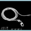 Chaînes 1Mm 2Mm 925 Sterling Sier Snake Choker Colliers En Taille Optionnelle 16 18 20 22 24 26 28 30 Pouces Drop Delivery 2022 Bijoux F Dhu6E