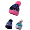 Party Hats Cequined Knit Hats Ladies Hair Balls Modna gruba wełna Wymaga różnorodne style B1020