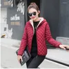 Women's Trench Coats Fall Cotton Top Jackets Women Plus Velvet Lamb Hooded Coat Winter Jacket Womens Outwear Female