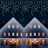 Stringhe di luci di Natale Led Festoon Tenda Ghiacciolo String per Street Garland Garden Outdoor Decorativo Weding Fairy