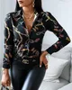 Fashion Long Sleeve Printing Shirts Women Casual Button Up Shirt for Women Office Lady Blouse Female Tops New Clothing