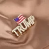 Arts and Crafts 2024 Bling Diamond Trump Brosche American Patriotic Republican Campaign Pin Gedenk-Gedenkabzeichen 2 Stile b1020