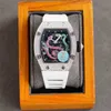 Luxe heren mechanica horloges polshorloge Rm026 diamant zilveren kast zichtbaar verkeer snake carving wijzerplaat dame mechanisch horloge
