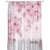Gardin k￶rsb￤rsblomning sakura rosa blomma ren gardiner f￶r vardagsrum k￶k tyll f￶nster voil garn sovrum