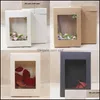 Packing Boxes Kraft Paper Gift Packaging Box 12 5X8 5X1 5Cm Wedding Birthday Food Snacks With Pvc Window 254 N2 Drop Delivery 2022 O Dh2Nq