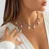 Chaînes 2022 Simple Sweet Exquis Métal Géométrie Imitation Perles Collier Pour Femmes Mariage Brithday Dance Party Creative Bijoux GIF