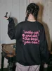 여자 후드 Qweek 한국 패션 베이지 색 후 까마귀 여자 Kawaii 귀여운 여자 꽃 편지 인쇄 풀오버 스웨트 셔츠 대형 달콤한 kpop 핑크 핑크