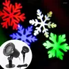 Solar Lawn Lamps Rotating Snowflake Projection Lights Snow Landscape for Christmas Festival Garden Decor