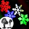 Solar Lawn Lamps Rotating Snowflake Projection Lights Snow Landscape For Christmas Festival Garden Decor