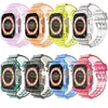 Sport Clear Band Fodral för Apple Watch 8 7 6 SE 5 4 3 Transparent Armor silikonskydd Rem för iwatch 49mm 41mm 45mm 42mm 38mm