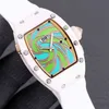 Business Leisure Rm037 Fully Automatic Mechanical Watch Ceramic Case Tape Womens Watch 755J