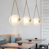 Hanglampen wit glazen ledverlichting bar keuken eetkamer hanglamp bedmide moderne lamp goud metaal