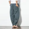 Men's Pants Drop 2022 Autumn Men Linen Harem Casual Loose Trousers Drawstring Joggers M-5XL AXP199