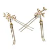 Cabeças 2 peças Flor Hairpin Strass artificial Antigo chinês para a cerimônia de planejamento de relações públicas de aniversário