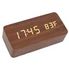 Boîtes de montre LED Horloge numérique en bois 3 niveaux de luminosité Alarme électronique avec affichage de la température et de l'humidité pour le bureau