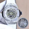 Full Diamond Watch Bisel 45mm 904L Caja de acero inoxidable Miyota Movimiento automático mecánico Relojes para hombre Goma de liberación rápida Correa Geometry Dial Reloj de pulsera